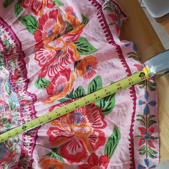 FARM Rio Smocked Top Midi Dress in Pink Macaw Flight - Picture 15 of 16